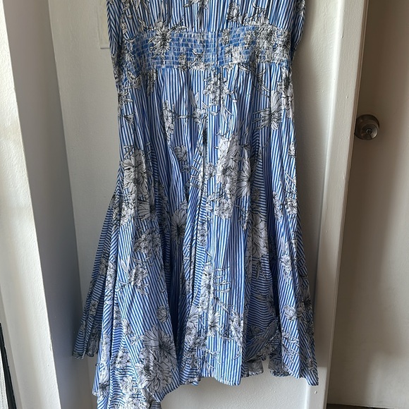 NWT CHELSEA & THEODORE Striped Fit and Flare Floral Maxi Dress - Picture 9 of 9